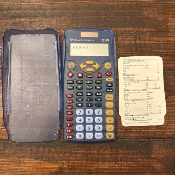 Texas Instruments TI-15 Explorer Calculator W/Cover and Instructions ~ WORKS - Picture 1 of 1
